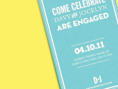 Engagement Save the Date blue invitation print wedding