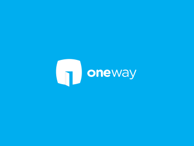 Oneway Logo Design corporate design door hidden hint logo one order wall way