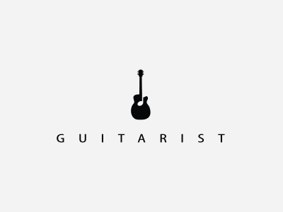 Guitarist Logo Design bass concert design guitar icon identity logo music note