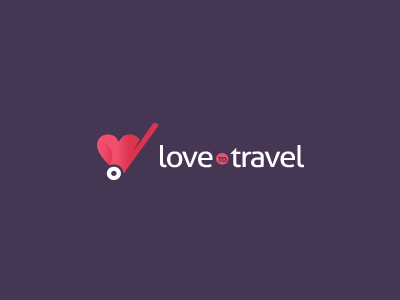 LoveToTravel Logo Design bag case design heart icon identity logo love luggage travel vocation