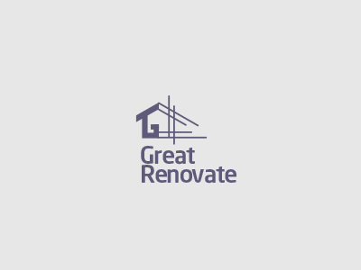 GreatRenovate Logo Design architecture construction design home house identity logo real estate renovation shelter
