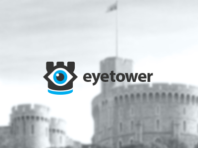 Eyetower Logo Design castle defense design eye fortress logo medieval protect safe security tower