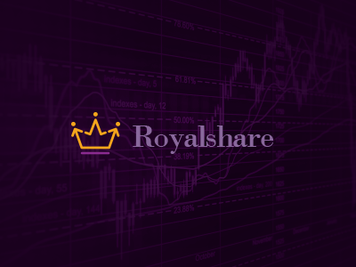 RoyalShare Logo Design crown design financial icon logo luxury metrics royal share social statistics stats