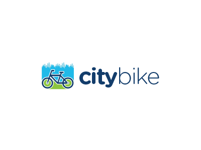 Citybike Logo Design bicycle bike city cycle design house logo rental skyline skyscraper town