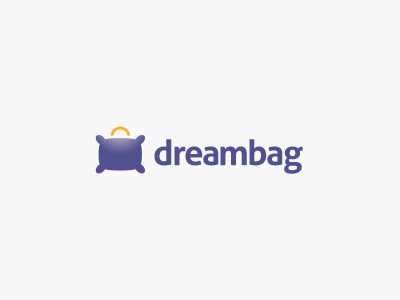 Dreambag Logo Design pillow travel hotel bag shop logo design sleep kids children