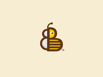 Bee Logo Design bee branding children education flat honey icon insect kids letter school technology