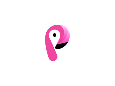 Pingo Logo Design animal bird design flamingo icon logo map mark negative space pink symbol
