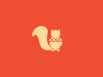 Squirrel Icon animal chipmunk design flat hazelnut icon logo mark orange squirrel