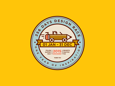 365 Days Design Race car circular design inspiration logo marathon pen pencil race ribbon round ui