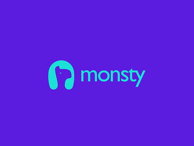 Monsty Logo Design animal app branding design icon identity logo monster service technology web