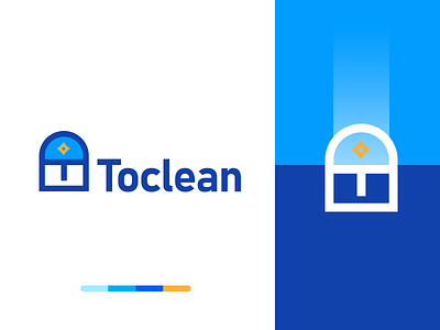 Toclean branding clean cleaning service design flat icon identity logo logo design mark