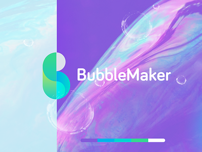 Bubblemaker app branding bubble bubble gum design flat icon identity ios kids logo logo design mark