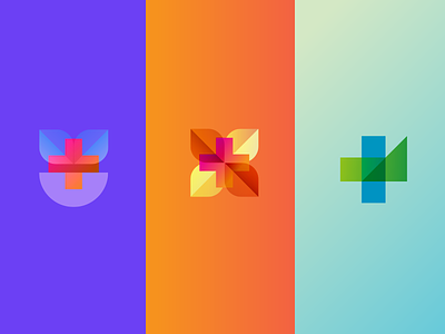 Medical app branding design flat gradient icon identity logo logo design medical minimal