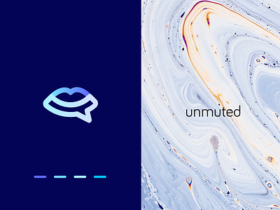 unmuted app branding bubble communication concept flat icon identity lips logo logo design mark mute speech talk tech visual design x