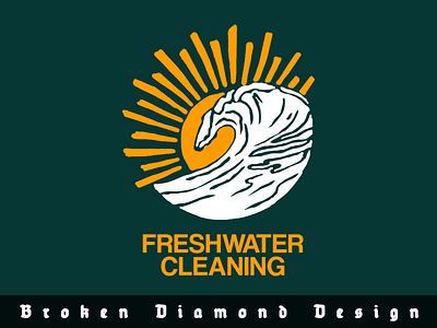 Freshwater Cleaning Branding Logo brand logo branding cleaning company logo cleaning logo design graphic design illustration logo typography