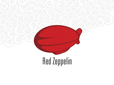 Red Zeppelin logotype airship blip logo red zeppelin