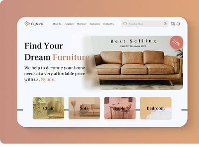 Furniture Website Design - Nyture branding design furniture graphic design ui website