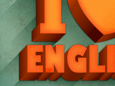 English 3d texture type typography
