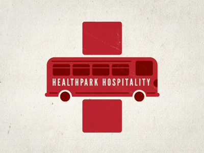 Healthpark Logo bus cross logo medical red valet