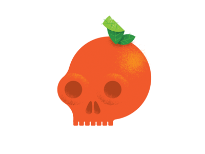 Skull a day #1 fruit illustration orange skull