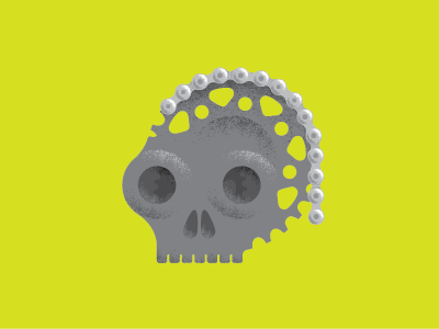 Skull a day #7 bicycle bike chain cog cycle illustration skull texture