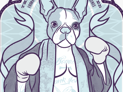 Frank 2 boxer dog illustration portrait