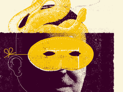 New poster progress mask poster screen print. snake texture