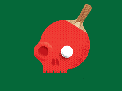 Skull a day #15 paddle ping pong skull table tennis