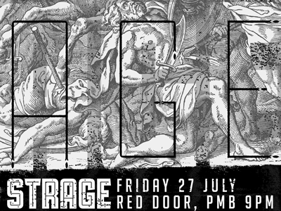 Strage poster etching massacre poster strage type