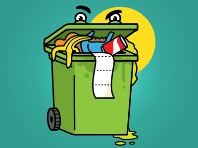 Rubbish bin educational illustration rubbish bin school