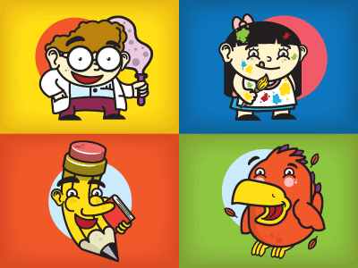 Course characters characters educational illustration school