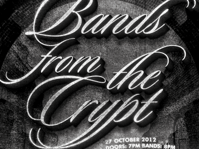 Bands from the Crypt black and white horror poster texture typography