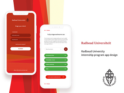 Radboud University Internship program app design app configurator app profiles school app ui design university app