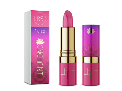 Enchant Lipstick 85 beauty branding graphic design