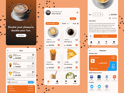 Coffee Joy app case study coffee design minimalist mobile paymnet ui