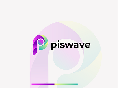 piswave p modern letter logo design