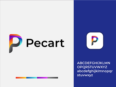 Pecart P letter logo design