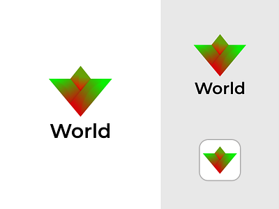 World, w modern letter logo design