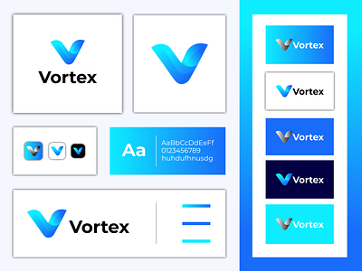 Vortex, v modern letter logo design