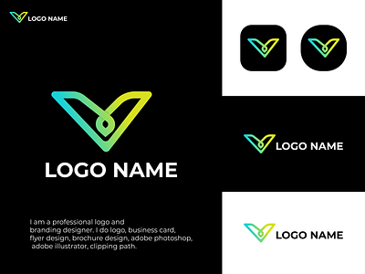 V logo name- letter logo design