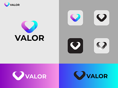 VALOR, V Modern letter  Logo Design
