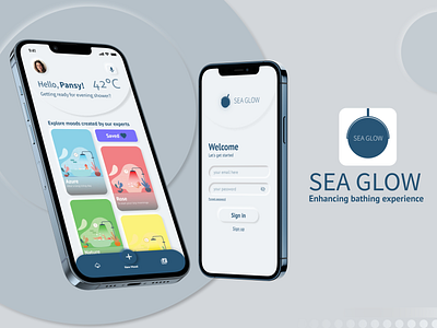 Sea Glow app app design design figma home automation mockup smart app smart bath smart home smart light ui ui design user user intewrface user personna ux