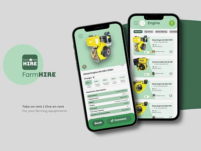 FARM HIRE agri app app app design design ecommerce app farm app figma logo machine app mobile app mockup ui ui design ux ux design ux research xd template