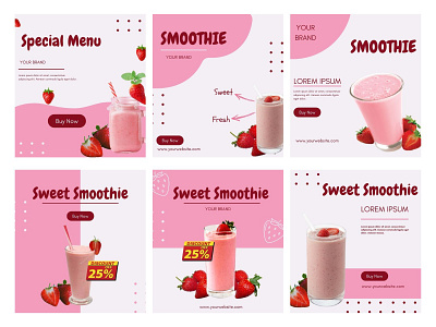 Instagram Post - Aesthetic- Template- Food And Drink Smoothie design drink food health instagram smoothie template