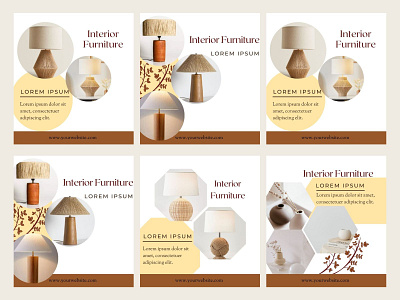 Instagram Post - Aesthetic- Template- Furniture Lamp branding furniture instagram interiordesign lamp template