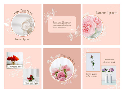 Instagram Post - Aesthetic- Template- Pink aesthetic design instagram pink template