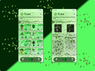 Tree Plant Mobile Apps UX Mockup