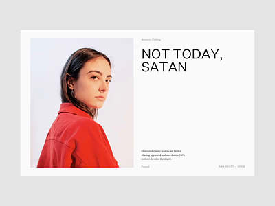 Not today, Satan! design klim layout photography product site tiempos ui untitled website