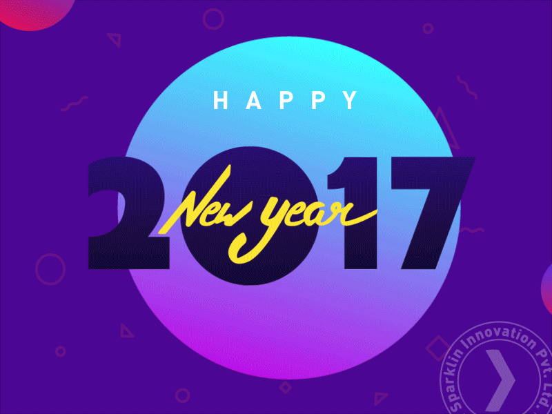 Happy New Year 2016 2017 animation celebration gif graphic happy new year spark typography wish