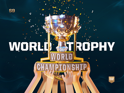 LOL S9 - World Trophy animation c4d championship game gift live lol trophy video vip